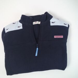 Vineyard Vines Shep Shirt 1/4 zip Whale Detail Navy Pullover Sweater  size XXS